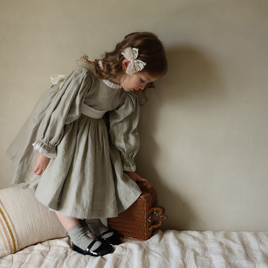 Niche Temperament Pure Linen Dress Birthday Lace Dress